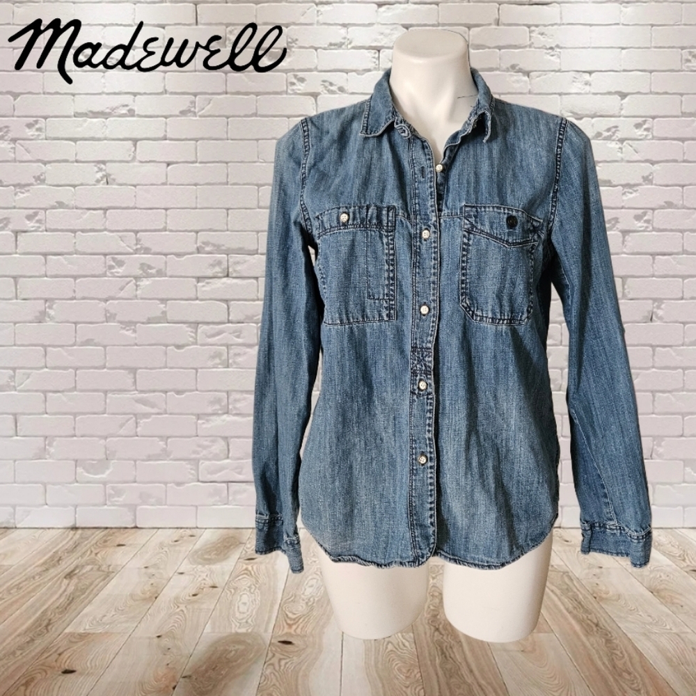 Madewell Blue Denim Button-Down Shirt